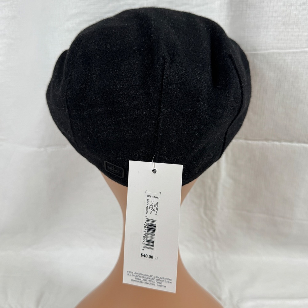 Dockers Mens Newsboy Charcoal Wool Blend Ivy Flat Cap Hat Size S/M 45DK080045 - Picture 6 of 7